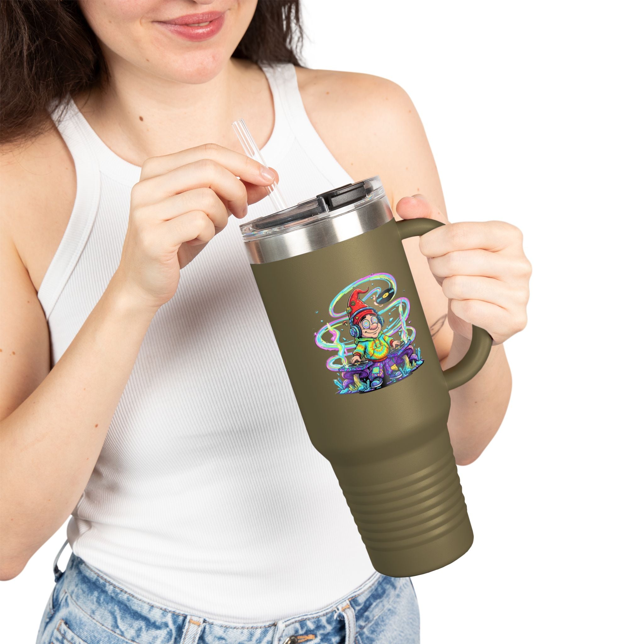 Psychedelic DJ 40oz Insulated Travel Mug