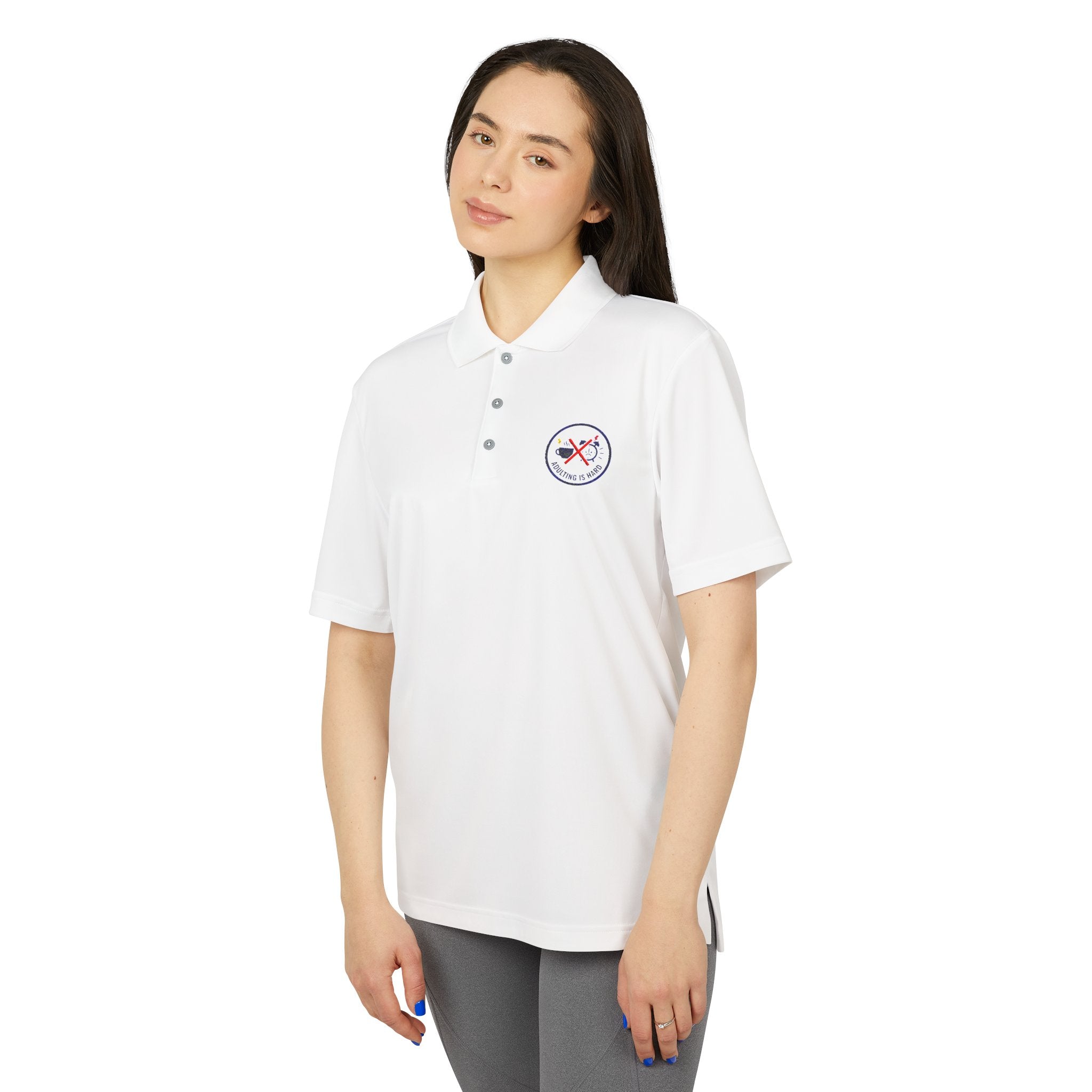 Adulting Is Hard Unisex Performance Polo Tee