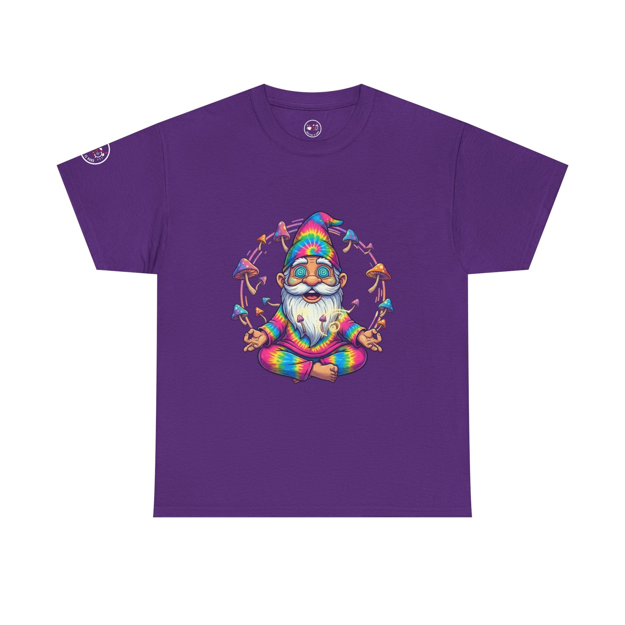 Mushroom Meditation Gnome Heavy Cotton Tee