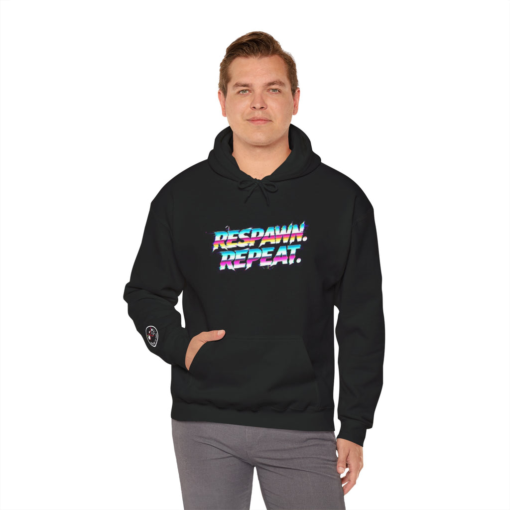 Respawn Repeat Retro Glitch Gamer Hoodie