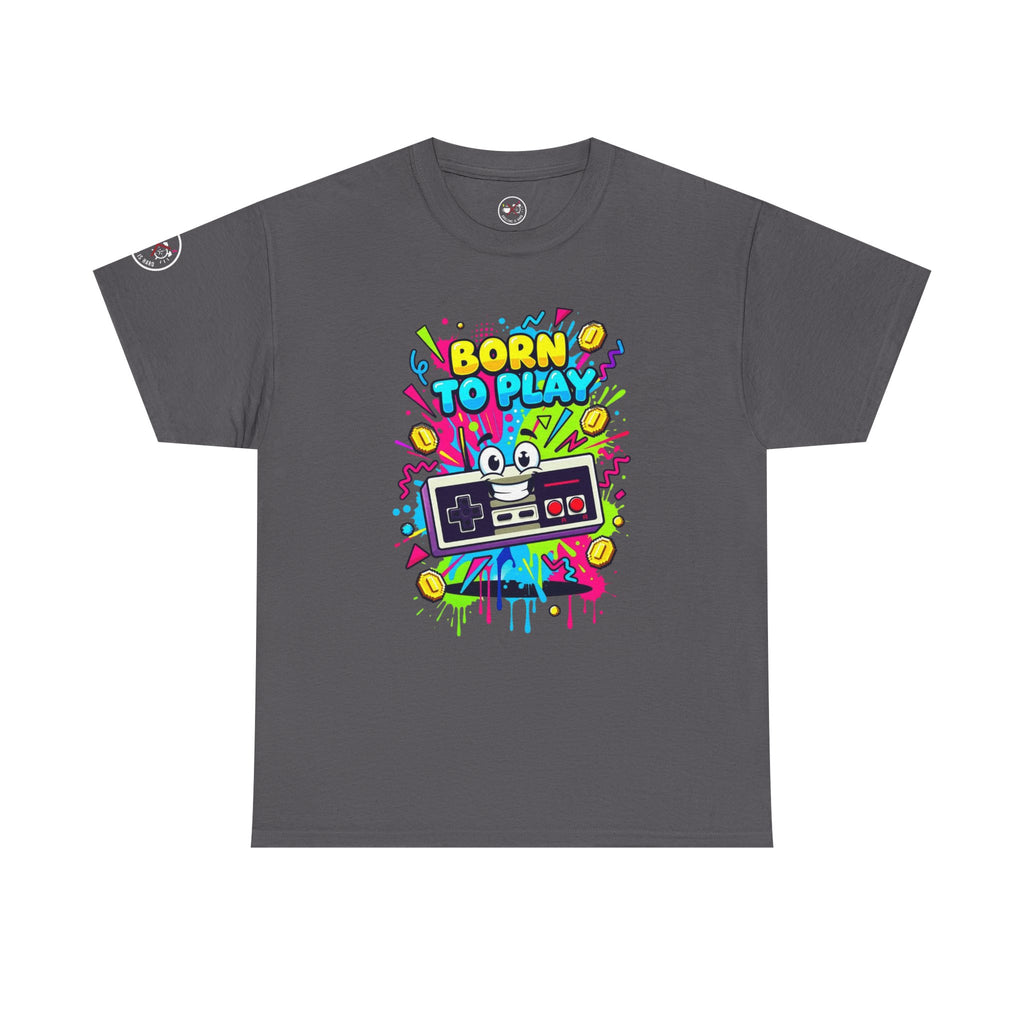 Born to Play Retro Game Controller Heavy Cotton Tee