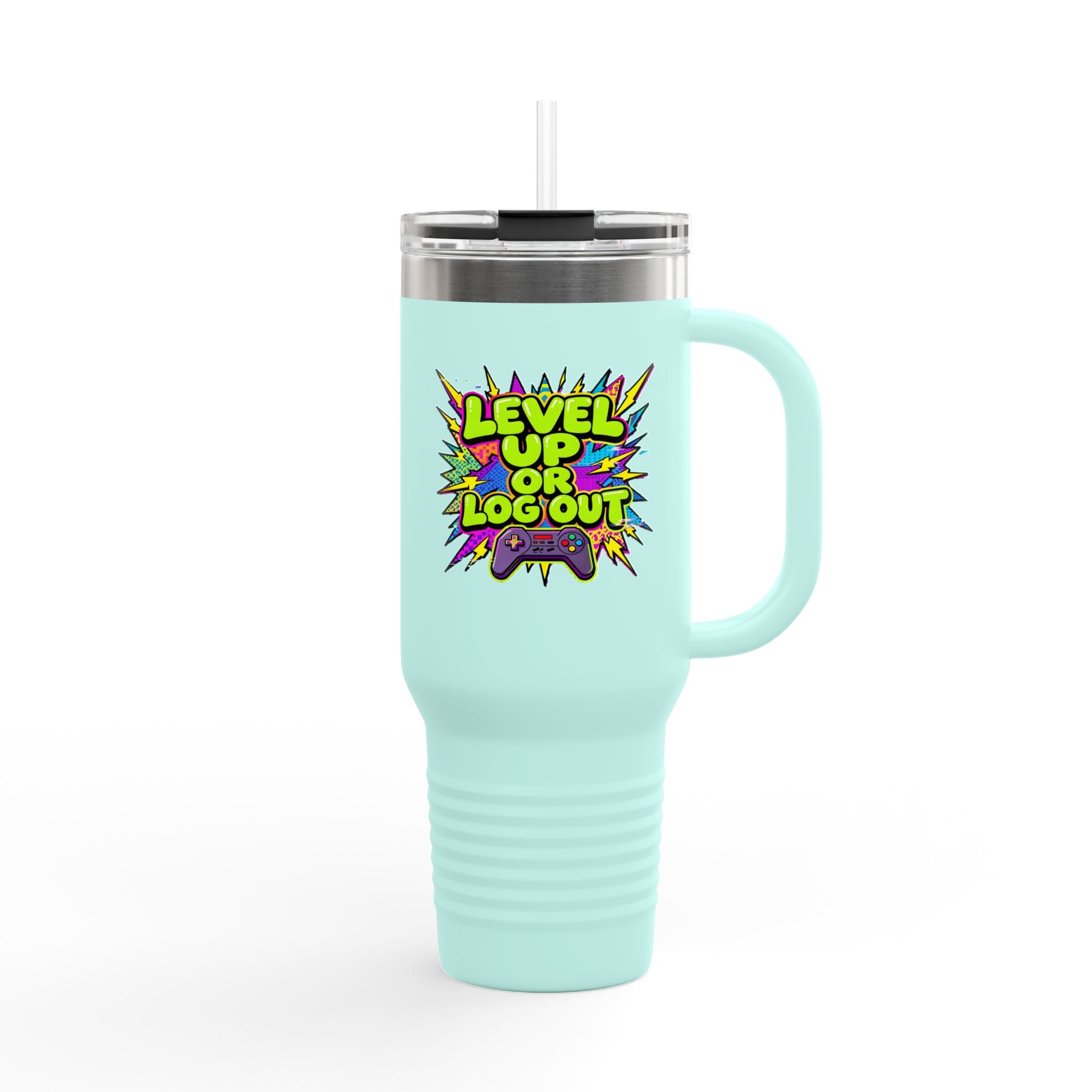 Level Up or Log Out 40oz Insulated Travel Mug